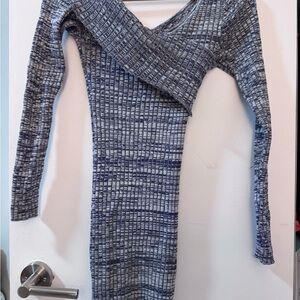 Forever 21 Blue and White Knit Top